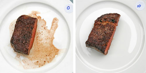 Resting meat - 0 minutes vs 10 minutes (source: seriouseats.com)