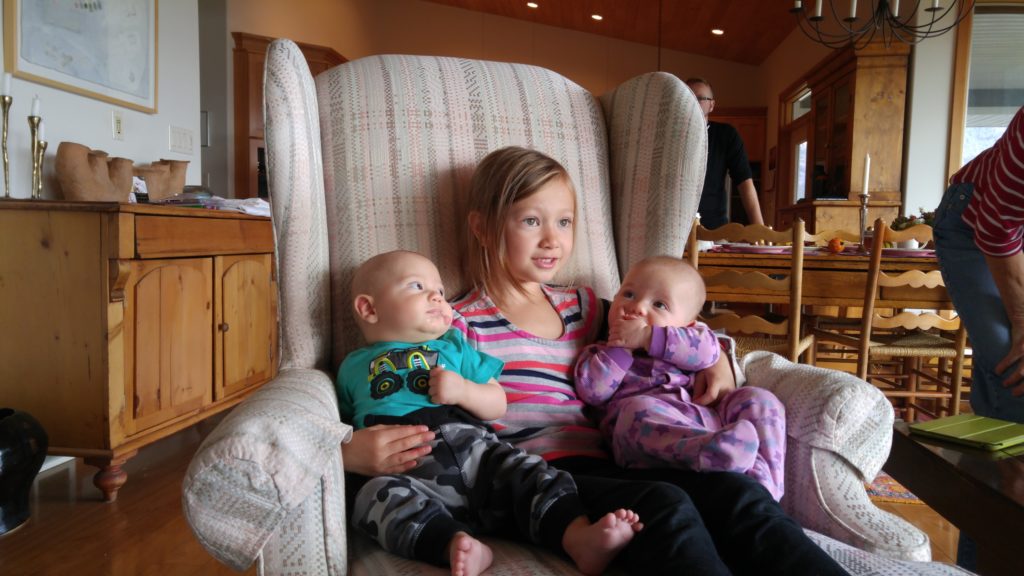 Madeline with her cousins Ewan & Eileen