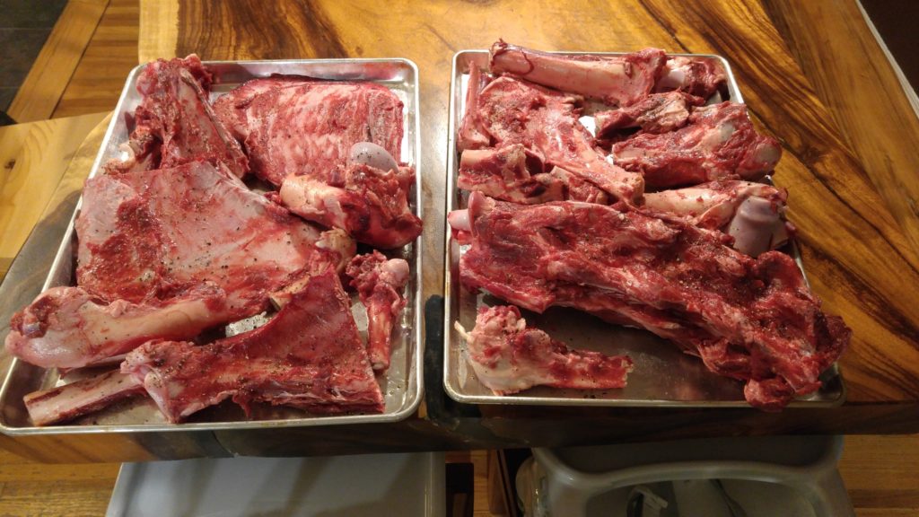 Two half sheets of deer and elk bones