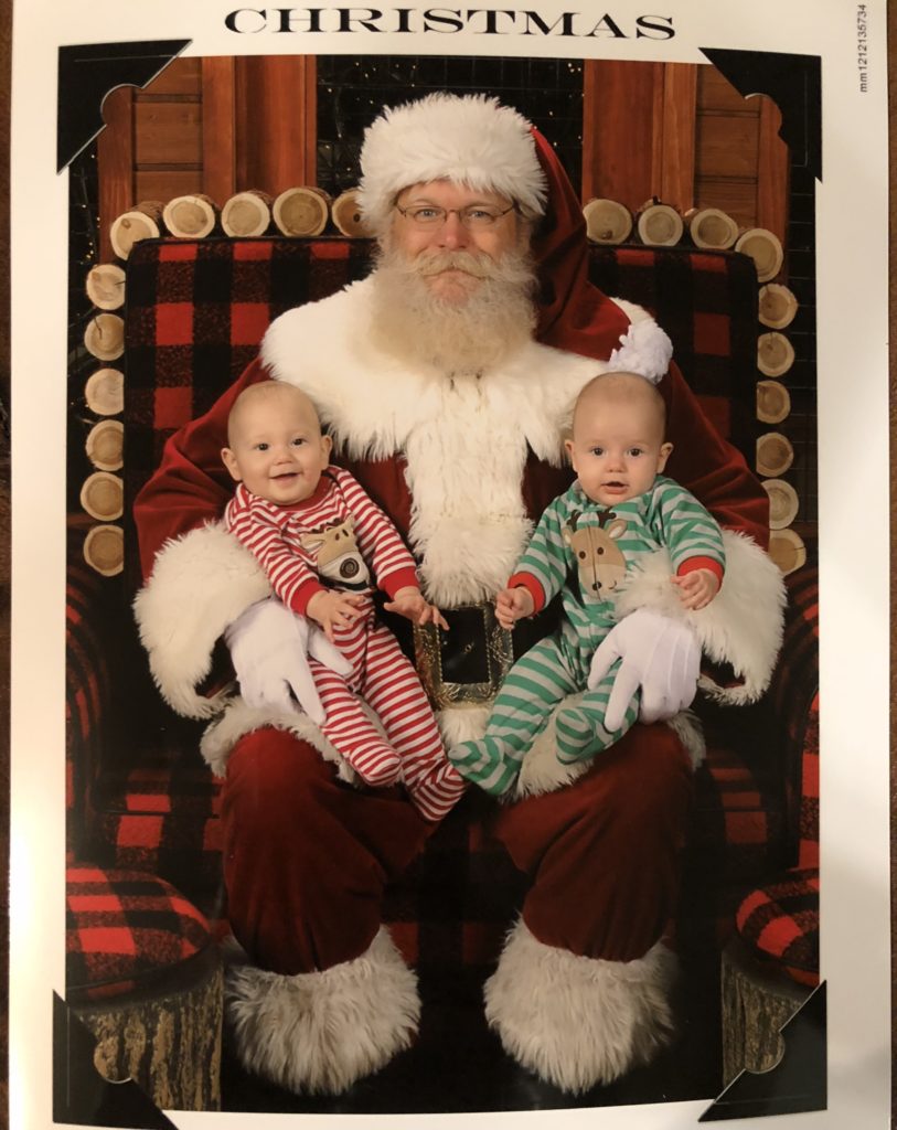 Eileen and Ewan meeting Santa!