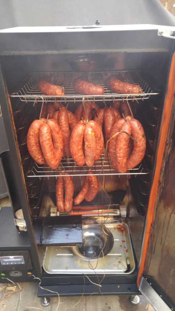 Smoking jalapeno cheddar smokies