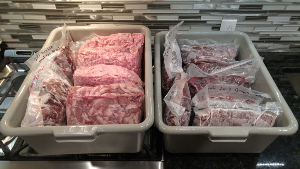 Thawing elk, whitetail and pork fat