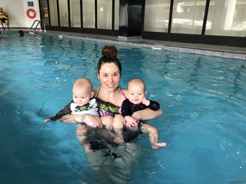 Ewan, Eileen & Janet Swimming