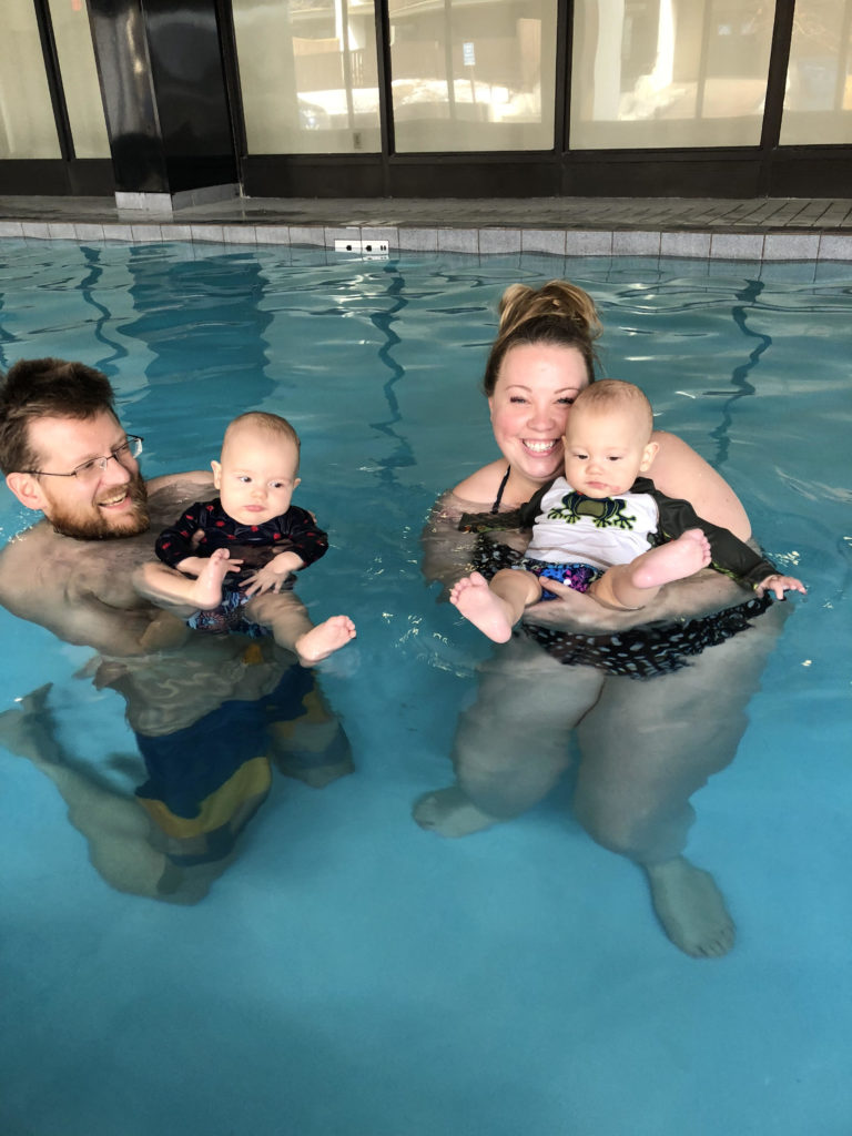 Kyle, Eileen, Ewan and Amanda Swimming