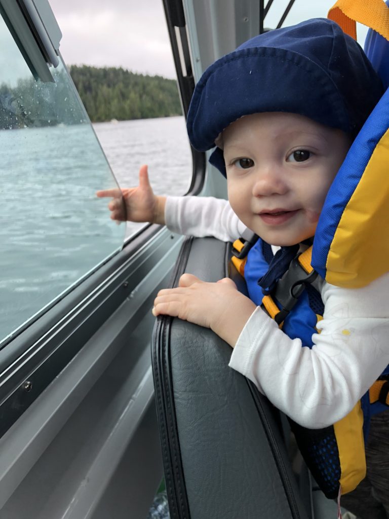 Ewan on the boat