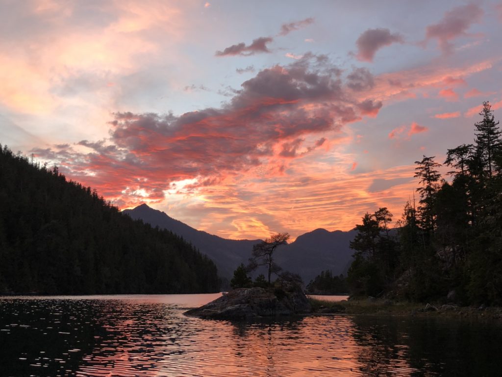 View from the cabin at sunset